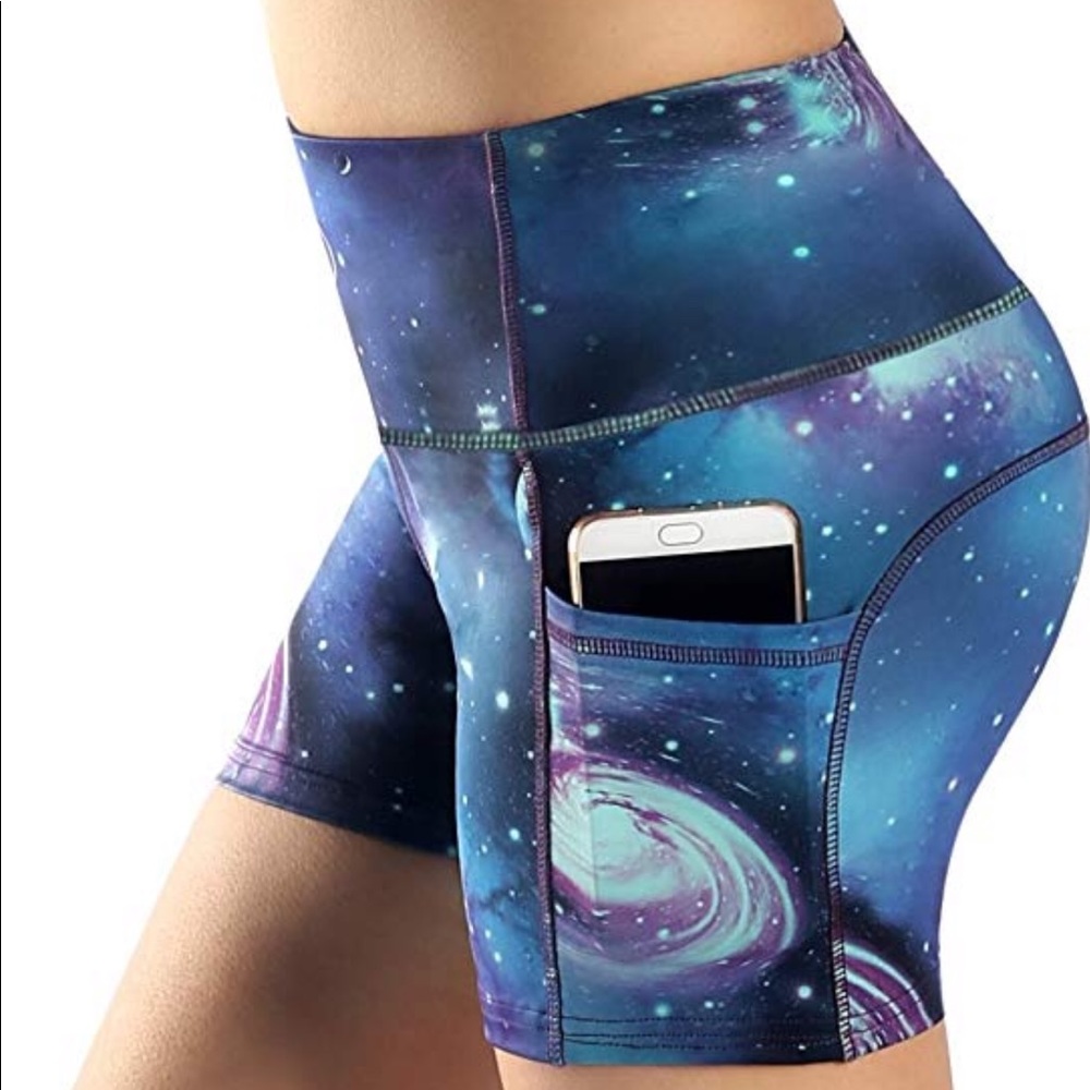 Galaxy print bike shorts